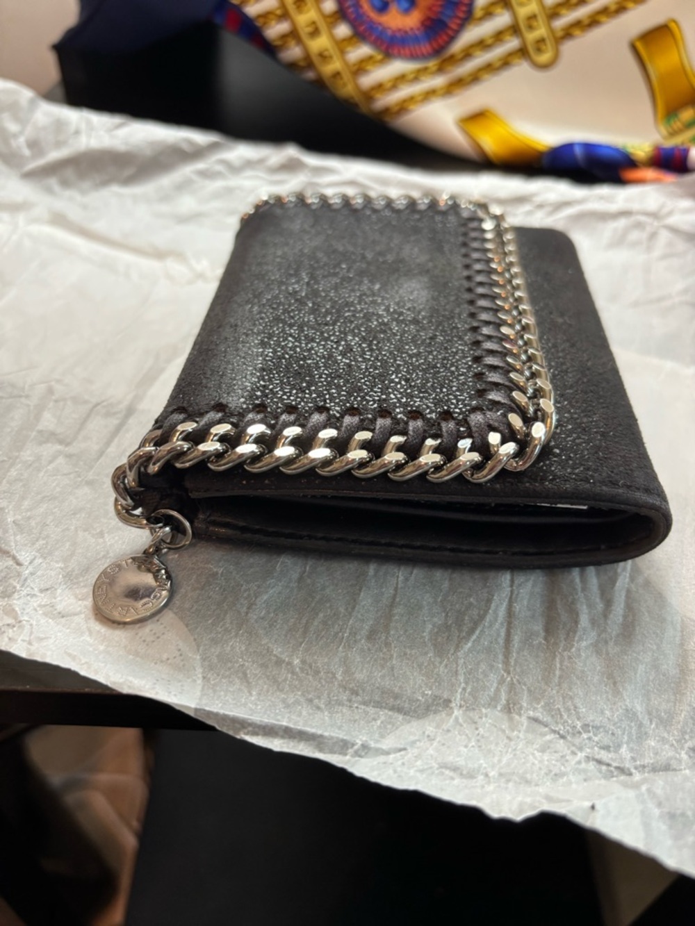 PRISTINE Stella McCartney Falabella Small Flap Wallet - Black - FULL SET - Picture 4 of 13